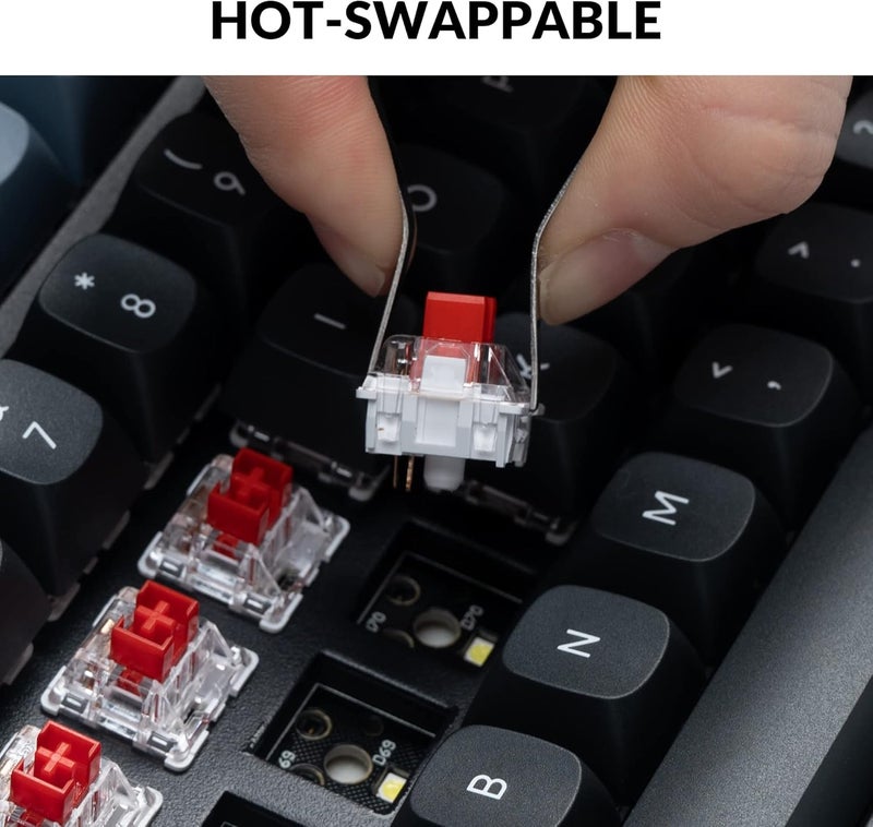 Keychron K10 Pro Wireless Custom Mechanical Keyboard, Full-Size QMK/VIA Programmable Bluetooth/Wired White Backlight with Hot-swappable K Pro Red Switch Compatible with Mac Windows Linux - Image 2